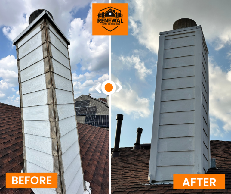 James Hardie Chimney Residing Transformation in Denton TX