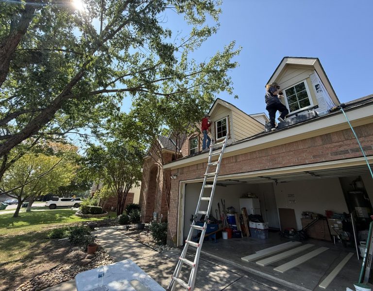 Renewal Home Exteriors working on Replacement Siding Project on Residential Home in Denton TX