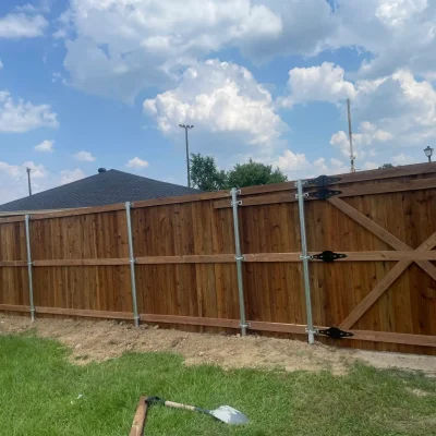 New Wood Fencing for a backyard in Corinth TX by Renewal Home Exteriors
